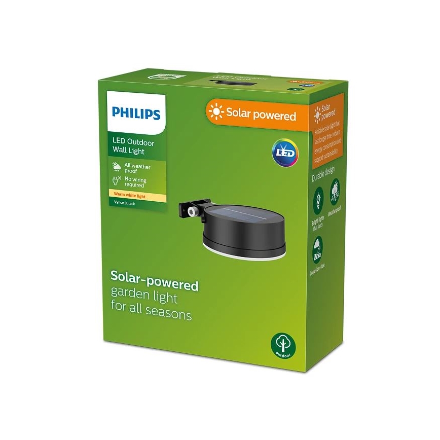 Philips - LED Solární nástěnné svítidlo VYNCE LED/1,5W/3,7V 1500 mAh IP44