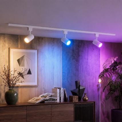 Philips - LED RGBW Stmívatelné bodové svítidlo v lištovém systému EASYLINK HUE 3xGU10/4,7W/230V 2200-6500K 1m bílá + Hue bridge