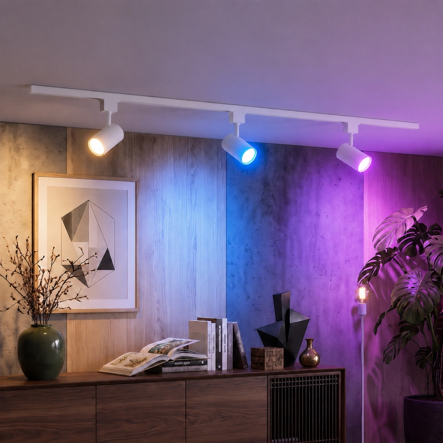 Philips - LED RGBW Stmívatelné bodové svítidlo v lištovém systému EASYLINK HUE 3xGU10/4,7W/230V 2200-6500K 1m bílá + Hue bridge