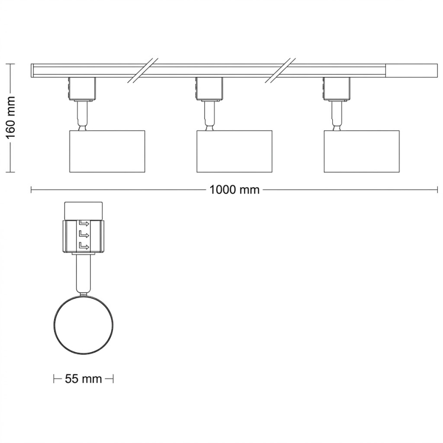 Philips - LED Stmívatelné bodové svítidlo v lištovém systému EASYLINK 3xGU10/6,2W/230V 2200-2700K 1m bílá