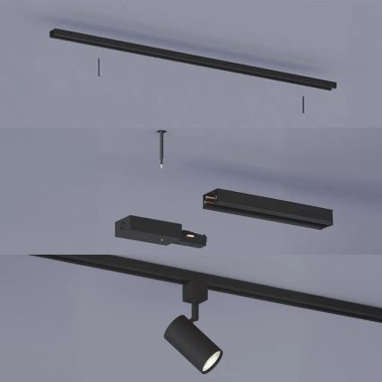 Philips - LED Stmívatelné bodové svítidlo v lištovém systému EASYLINK 3xGU10/7W/230V 2200-2700K 1m černá