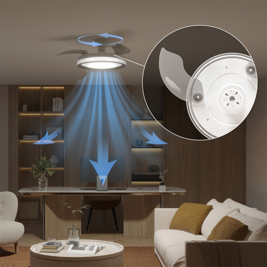 Philips - LED Stmívatelné stropní svítidlo s ventilátorem BLISS LED/35W/230V bílá + dálkové ovládání
