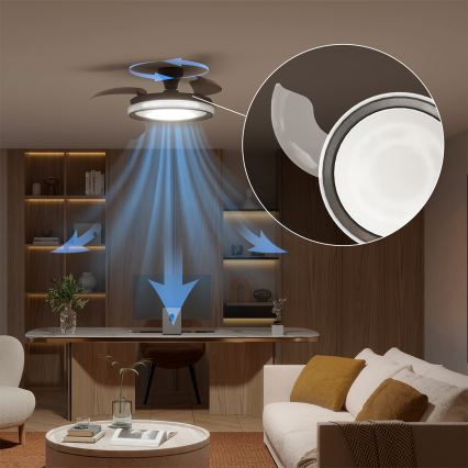 Philips - LED Stmívatelné stropní svítidlo s ventilátorem BLISS LED/35W/230V černá + dálkové ovládání