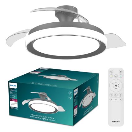 Philips - LED Stmívatelné stropní svítidlo s ventilátorem BLISS LED/35W/230V černá + dálkové ovládání