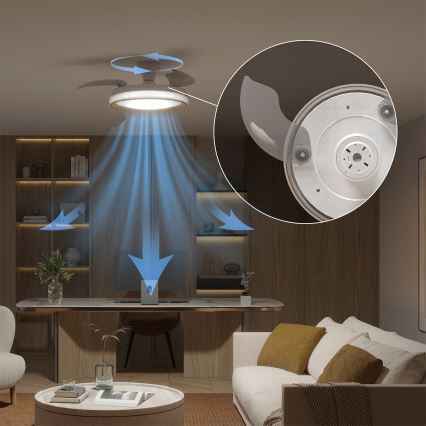Philips - LED Stmívatelné stropní svítidlo s ventilátorem BLISS LED/35W/230V zlatá + dálkové ovládání