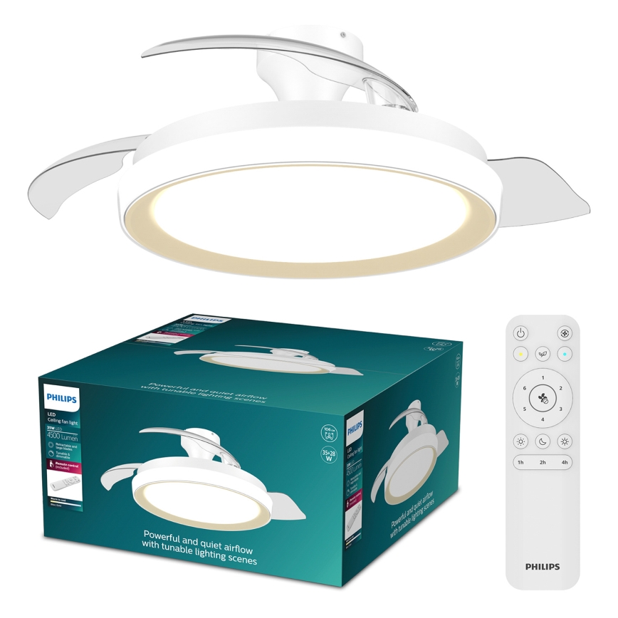 Philips - LED Stmívatelné stropní svítidlo s ventilátorem BLISS LED/35W/230V zlatá + dálkové ovládání