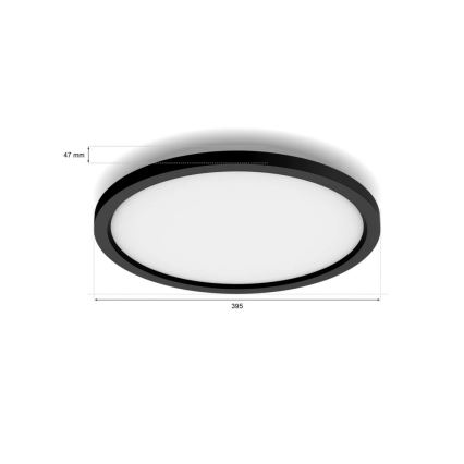 Philips - LED Stmívatelné stropní svítidlo Hue AURELLE LED/21W/230V 2200-6500K pr. 39,5 cm černá