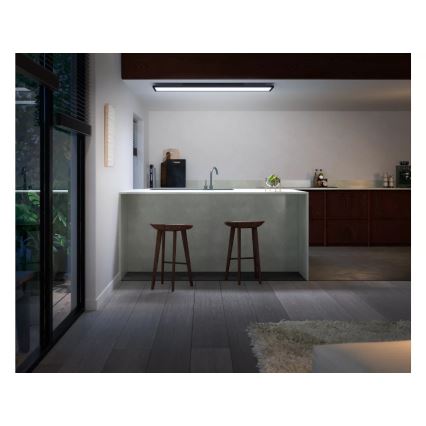 Philips - LED Stmívatelné stropní svítidlo Hue AURELLE LED/39W/230V 2200-6500K 120x30 cm černá