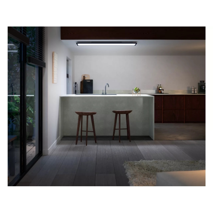 Philips - LED Stmívatelné stropní svítidlo Hue AURELLE LED/39W/230V 2200-6500K 120x30 cm černá