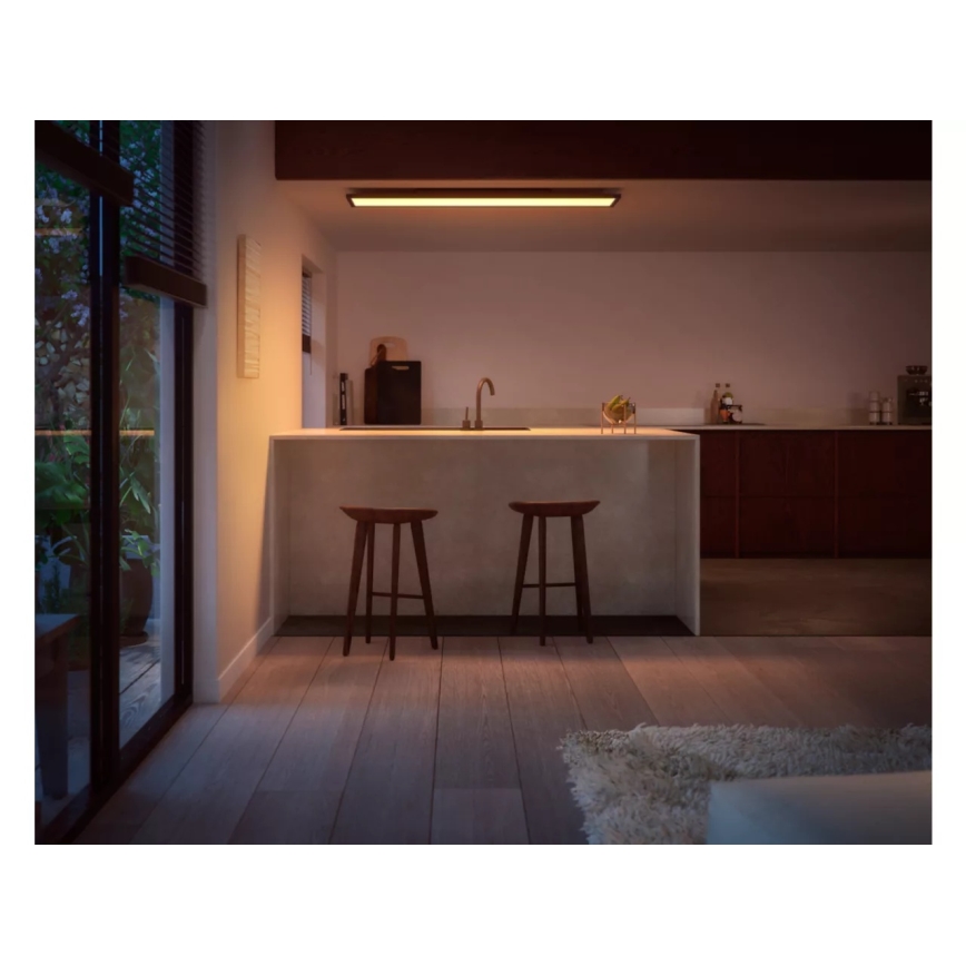 Philips - LED Stmívatelné stropní svítidlo Hue AURELLE LED/39W/230V 2200-6500K 120x30 cm černá