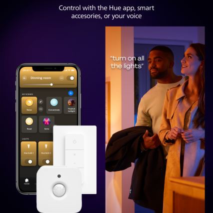 Philips - LED Stmívatelné stropní svítidlo Hue AURELLE LED/39W/230V 2200-6500K 120x30 cm černá