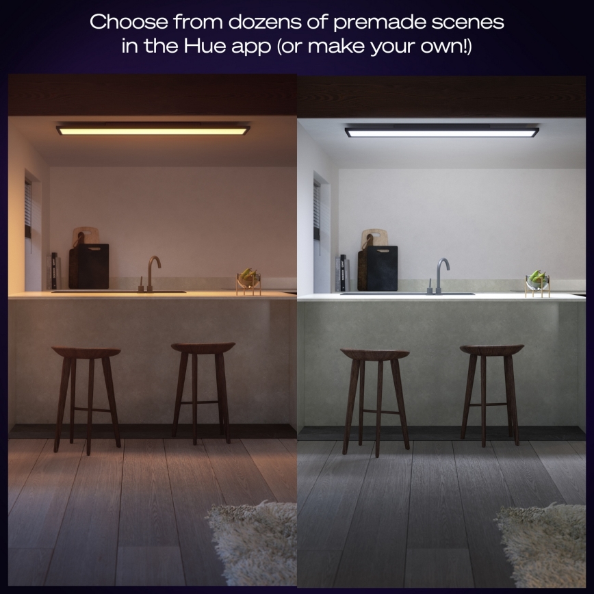 Philips - LED Stmívatelné stropní svítidlo Hue AURELLE LED/39W/230V 2200-6500K 120x30 cm černá
