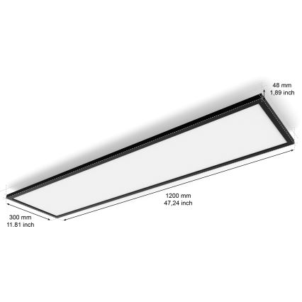 Philips - LED Stmívatelné stropní svítidlo Hue AURELLE LED/39W/230V 2200-6500K 120x30 cm černá