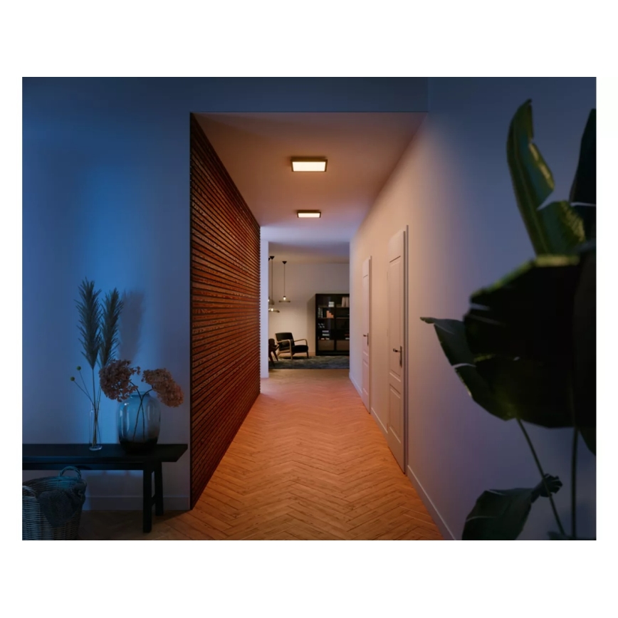 Philips - LED Stmívatelné stropní svítidlo Hue AURELLE LED/19W/230V 2200-6500K 30x30 cm černá