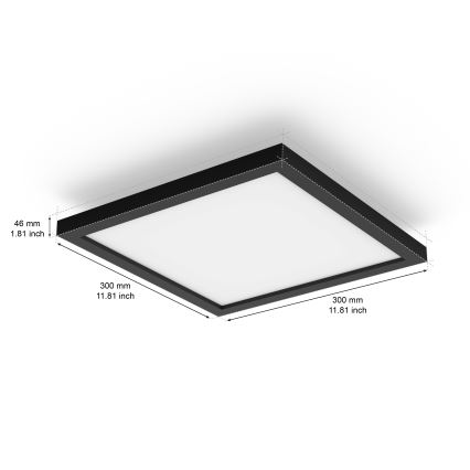 Philips - LED Stmívatelné stropní svítidlo Hue AURELLE LED/19W/230V 2200-6500K 30x30 cm černá