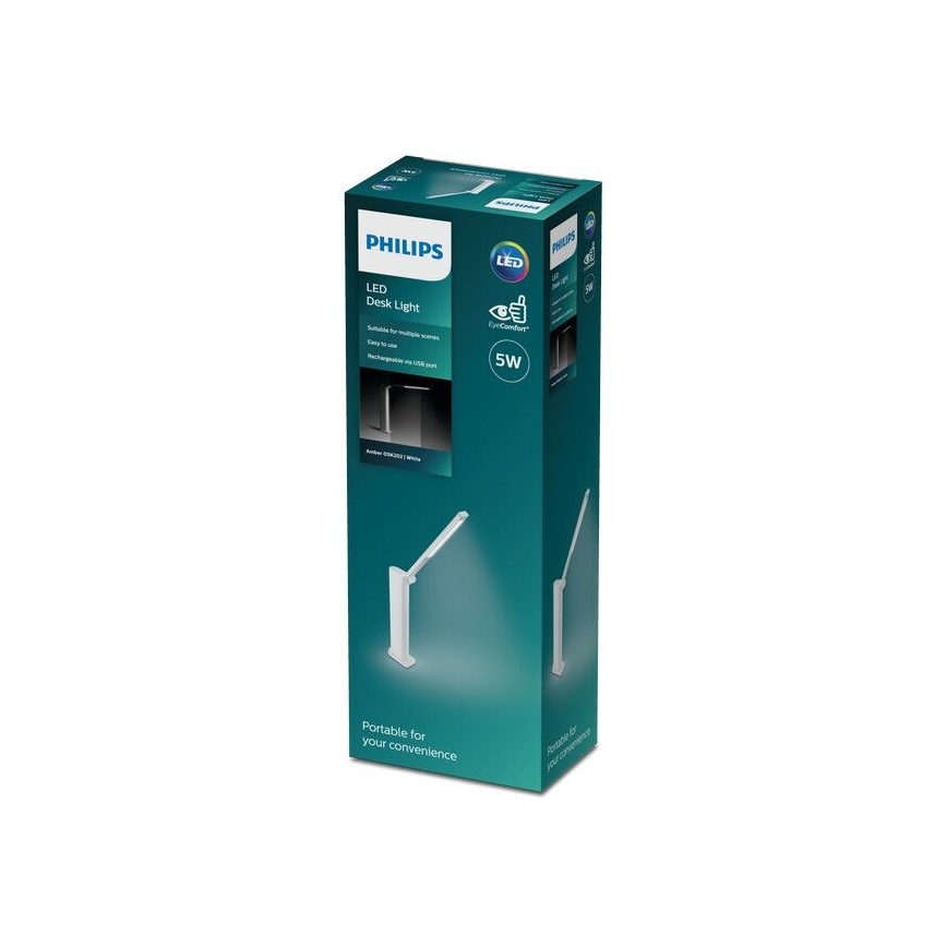 Philips - LED Stmívatelná dotyková stolní lampa AMBER LED/5W/5V bílá