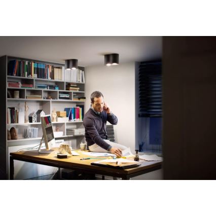 Philips - LED Stmívatelné bodové svítidlo Hue PILLAR 2xGU10/4,2W/230V 2200-6500K + dálkové ovládání černá