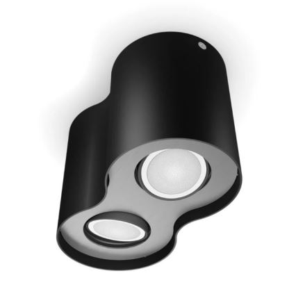 Philips - LED Stmívatelné bodové svítidlo Hue PILLAR 2xGU10/4,2W/230V 2200-6500K + dálkové ovládání černá