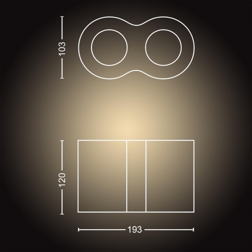 Philips - LED Stmívatelné bodové svítidlo Hue PILLAR 2xGU10/4,2W/230V 2200-6500K + dálkové ovládání černá