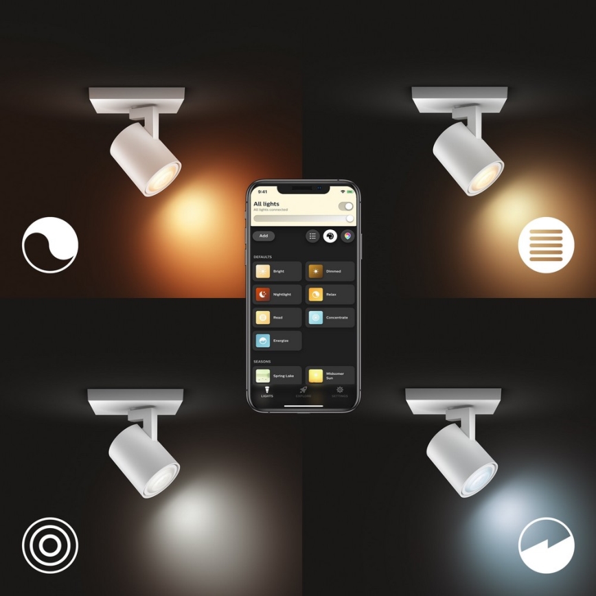 Philips - LED Stmívatelné bodové svítidlo Hue RUNNER 1xGU10/4,2W/230V 2200-6500K bílá