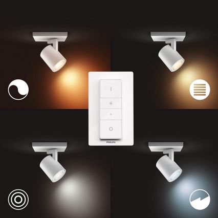 Philips - LED Stmívatelné bodové svítidlo Hue RUNNER 1xGU10/4,2W/230V 2200-6500K + dálkové ovládání bílá