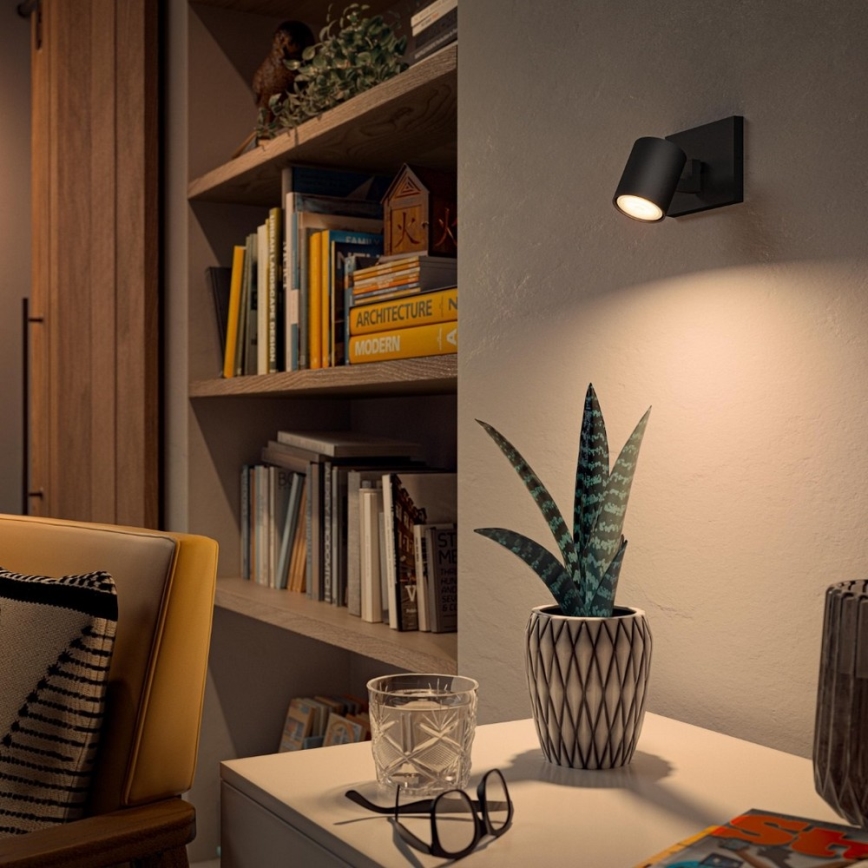 Philips - LED Stmívatelné bodové svítidlo Hue RUNNER 1xGU10/4,2W/230V 2200-6500K + dálkové ovládání černá
