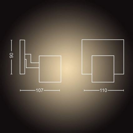 Philips - LED Stmívatelné bodové svítidlo Hue RUNNER 1xGU10/4,2W/230V 2200-6500K + dálkové ovládání černá