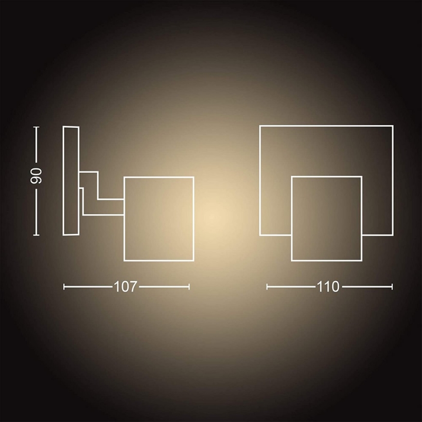 Philips - LED Stmívatelné bodové svítidlo Hue RUNNER 1xGU10/4,2W/230V 2200-6500K + dálkové ovládání černá