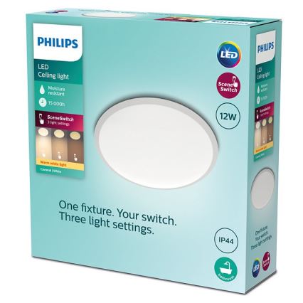 Philips - LED Stmívatelné koupelnové stropní svítidlo SCENE SWITCH LED/12W/230V IP44