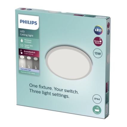 Philips - LED Stmívatelné koupelnové stropní svítidlo SCENE SWITCH LED/15W/230V IP44 4000K