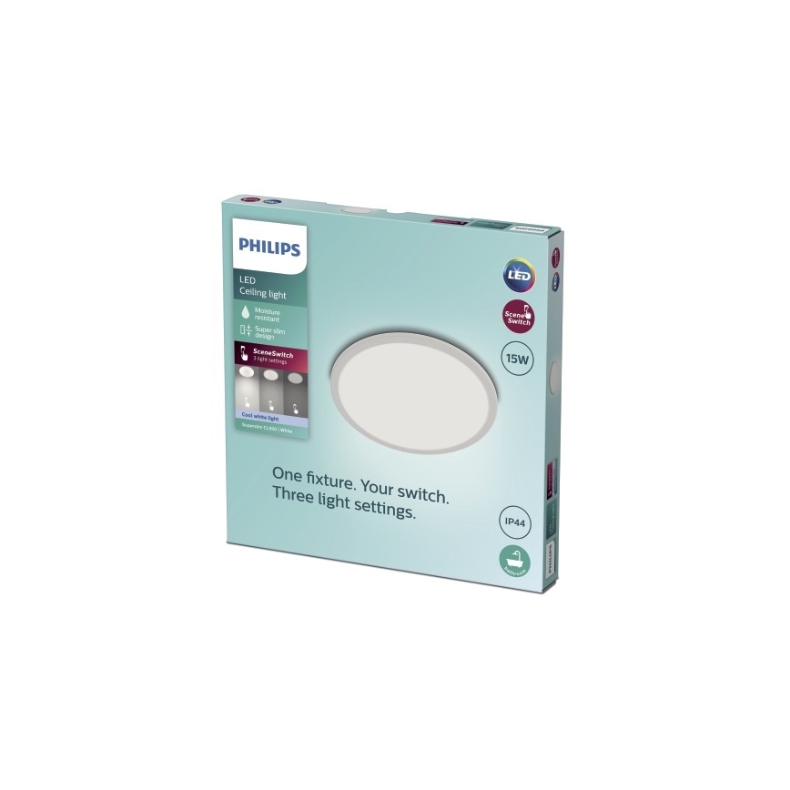 Philips - LED Stmívatelné koupelnové stropní svítidlo SCENE SWITCH LED/15W/230V IP44 4000K