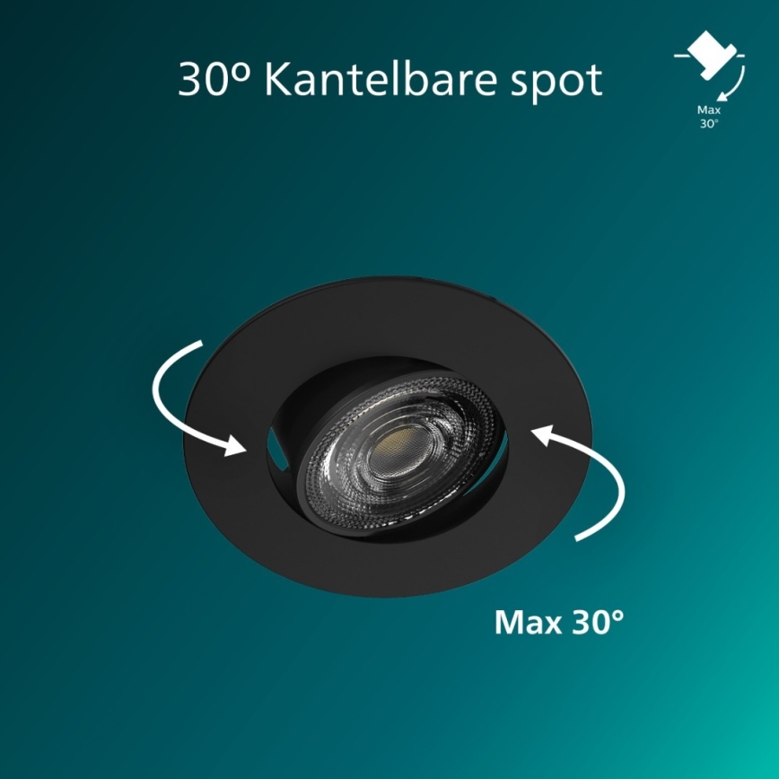 Philips - LED Stmívatelné podhledové svítidlo CILANTRO LED/5W/230V 2700K černá