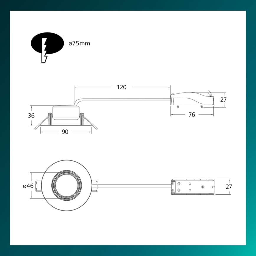 Philips - LED Stmívatelné podhledové svítidlo CILANTRO LED/5W/230V 2700K černá