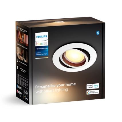 Philips - LED Stmívatelné podhledové svítidlo Hue MILLISKIN 1xGU10/4,2W/230V 2200-6500K bílá