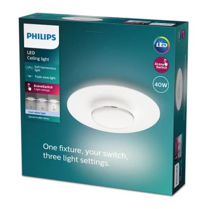 Philips- LED Stmívatelné stropní svítidlo SCENE SWITCH LED/40W/230V 4000K stříbrná