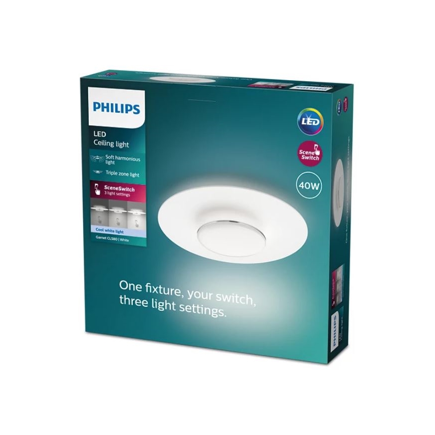 Philips- LED Stmívatelné stropní svítidlo SCENE SWITCH LED/40W/230V 4000K stříbrná