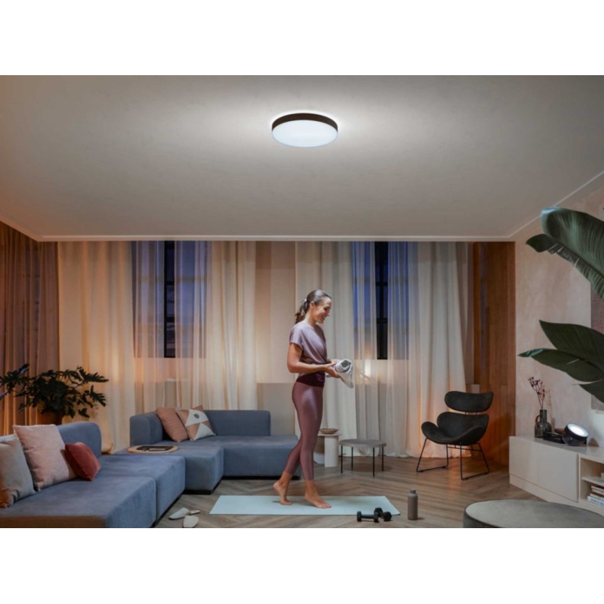 Philips - LED Stmívatelné stropní svítidlo Hue LED/33,5W/230V 2200-6500K pr. 425 mm černá + dálkové ovládání