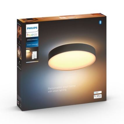 Philips - LED Stmívatelné stropní svítidlo Hue LED/33,5W/230V 2200-6500K pr. 425 mm černá + dálkové ovládání