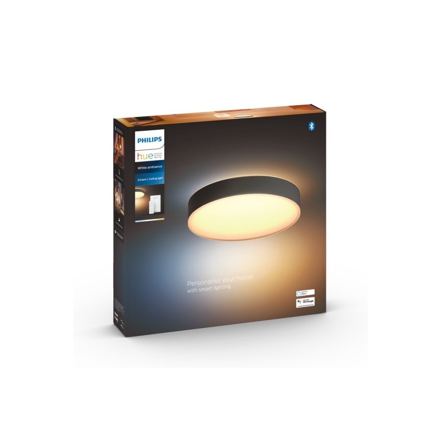Philips - LED Stmívatelné stropní svítidlo Hue LED/33,5W/230V 2200-6500K pr. 425 mm černá + dálkové ovládání