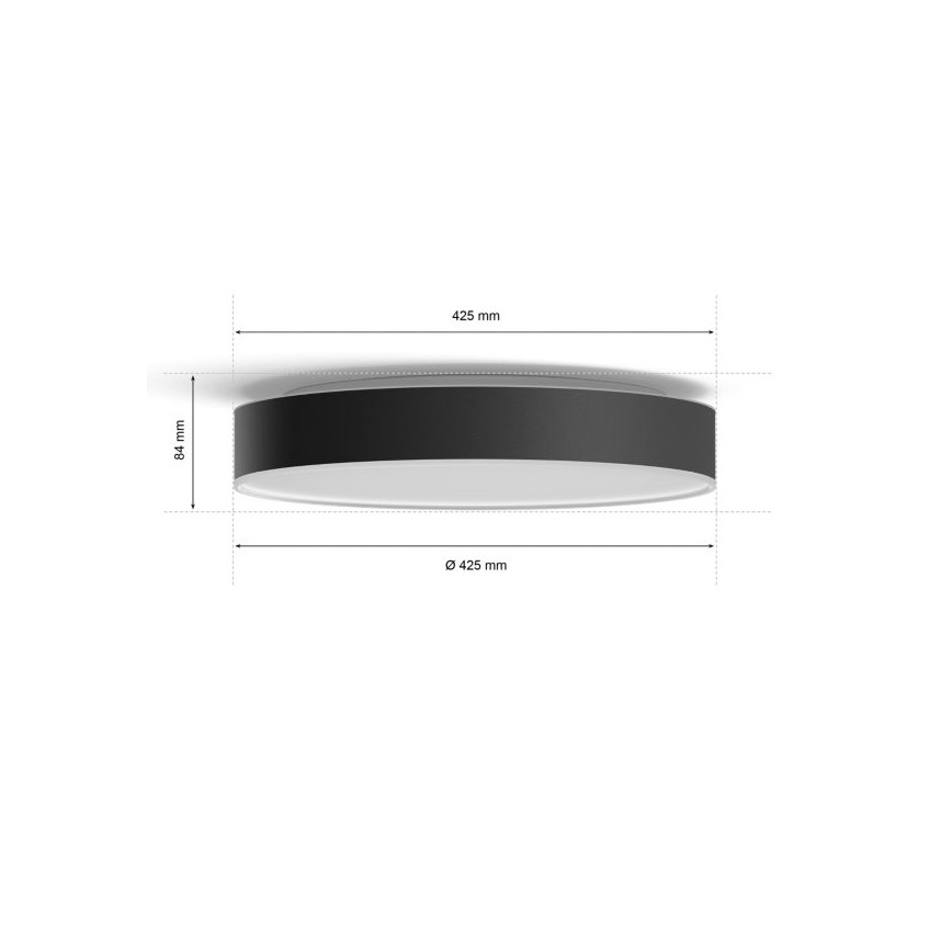 Philips - LED Stmívatelné stropní svítidlo Hue LED/33,5W/230V 2200-6500K pr. 425 mm černá + dálkové ovládání