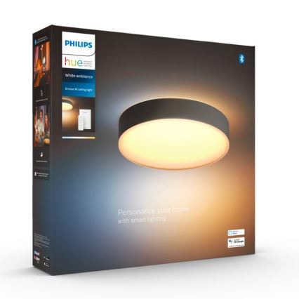 Philips - LED Stmívatelné stropní svítidlo Hue LED/19,2W/230V 2200-6500K pr. 381 mm černá + dálkové ovládání