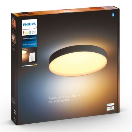 Philips - LED Stmívatelné stropní svítidlo Hue LED/48W/230V 2200-6500K pr. 551 mm černá + dálkové ovládání