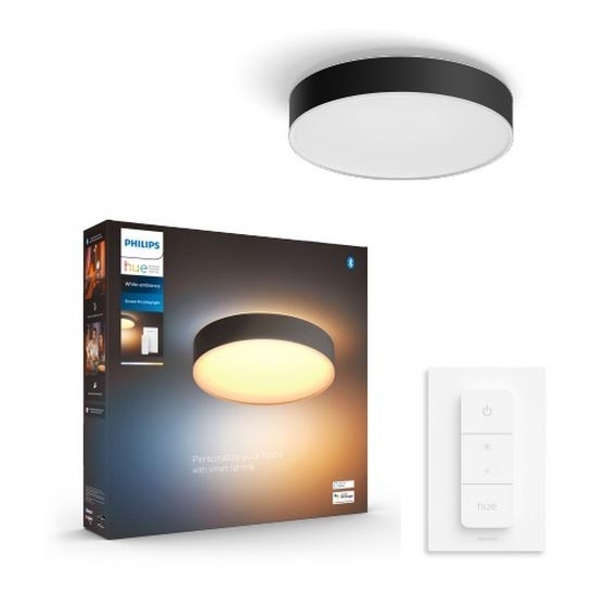 Philips - LED Stmívatelné stropní svítidlo Hue LED/19,2W/230V 2200-6500K pr. 381 mm černá + dálkové ovládání