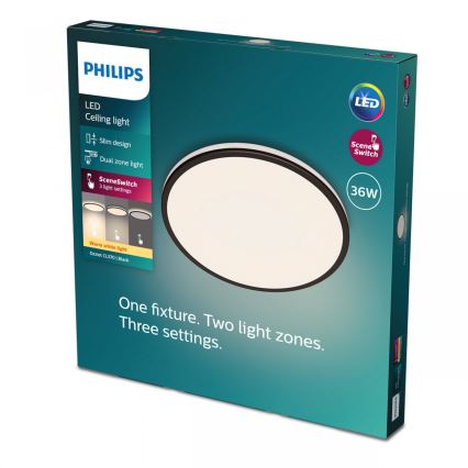 Philips - LED Stmívatelné stropní svítidlo SCENE SWITCH LED/36W/230V pr. 50 cm 2700K černá