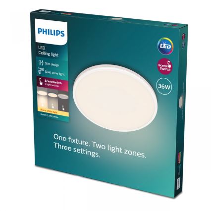 Philips - LED Stmívatelné stropní svítidlo SCENE SWITCH LED/36W/230V pr. 50 cm 2700K bílá