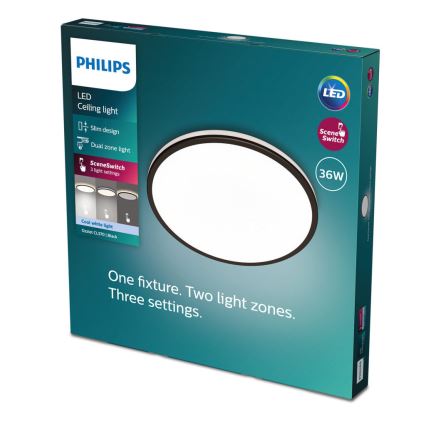 Philips - LED Stmívatelné stropní svítidlo SCENE SWITCH LED/36W/230V pr. 50 cm 4000K černá