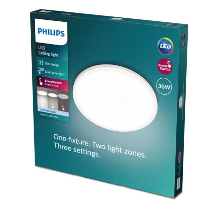 Philips - LED Stmívatelné stropní svítidlo SCENE SWITCH LED/36W/230V pr. 50 cm 4000K bílá