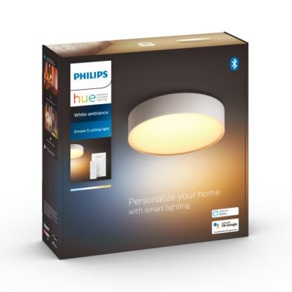 Philips - LED Stmívatelné stropní svítidlo Hue LED/9,6W/230V 2200–6500K pr. 261 mm bílá + dálkové ovládání