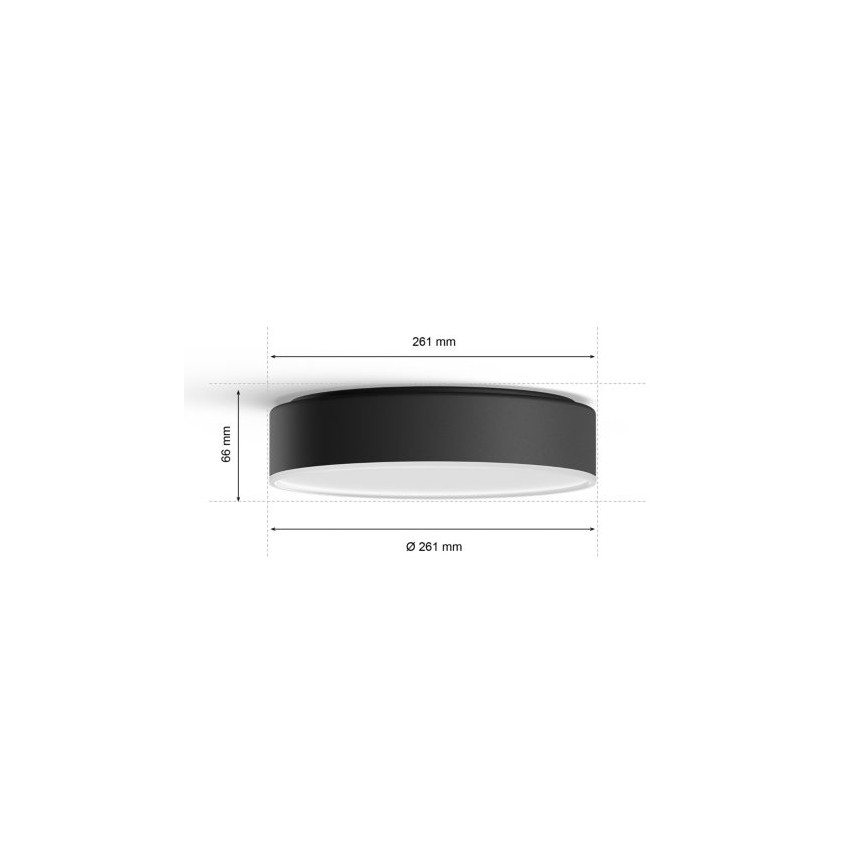 Philips - LED Stmívatelné stropní svítidlo Hue LED/9,6W/230V 2200-6500K pr. 261 mm černá + dálkové ovládání