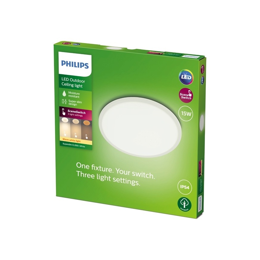 Philips - LED Stmívatelné venkovní svítidlo SCENE SWITCH LED/15W/230V IP54 bílá
